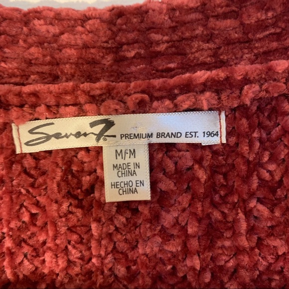 Seven7 Burgundy Chenille Cardigan Sweater - Picture 6 of 9